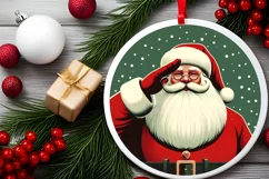 Round Christmas Ornament Sublimation|Clipart Product Image 2