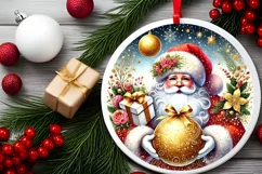 Round Christmas Ornament Sublimation|Clipart Product Image 2