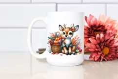 Colorful Baby Deer Holding Vegetables | Sublimation | Product Image 2
