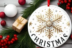 Round Christmas Ornament Sublimation|Clipart Product Image 1