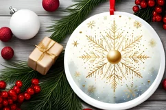 Round Christmas Ornament Sublimation|Clipart Product Image 2