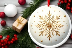 Round Christmas Ornament Sublimation|Clipart Product Image 2