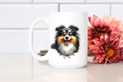 Cute Watercolor Shetland Sheepdog Clipart Product Image 2