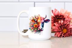 Artistic Watercolor Vibrant Cow | Sublimation Clipart Product Image 2