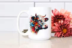 Artistic Watercolor Vibrant Cow | Sublimation Clipart Product Image 2