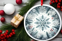 Round Christmas Ornament Sublimation|Clipart Product Image 2