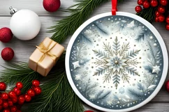 Round Christmas Ornament Sublimation|Clipart Product Image 2