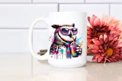 Colorful Owl Drink Sunglasses Clipart Product Image 2