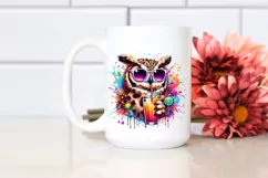 Colorful Owl Drink Sunglasses Clipart Product Image 2