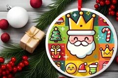 Round Christmas Ornament Sublimation|Clipart Product Image 1