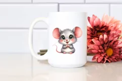 Baby Mouse Portrait Big Eyes Excited Sublimation Clipart Product Image 2