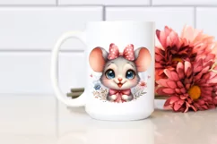 Baby Mouse Portrait Big Eyes Excited Sublimation Clipart Product Image 2