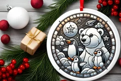 Round Christmas Ornament Sublimation|Clipart Product Image 1