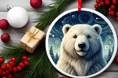 Round Christmas Ornament Sublimation|Clipart Product Image 2