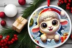 Round Christmas Ornament Sublimation|Clipart Product Image 2