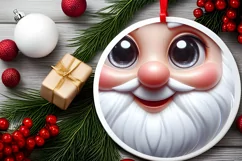Shiny Gnome Face Round Ornament Sublimation PNG Product Image 2