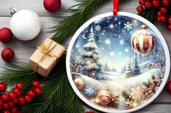 3D Winter Scene with Sparkling Snowflakes Sublimation PNG Product Image 2