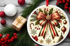 Round Christmas Ornament Sublimation|Clipart Product Image 1