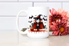Simple Funny Halloween Clipart with Vampire PNG Product Image 2