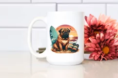 Watercolor Bullmastiff Sitting in Sand | Clipart Product Image 2