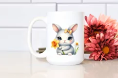 Easter Bunny Egg Flower, Clipart |T-shirt, Mug PNG Product Image 2