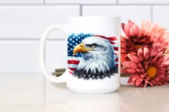 Watercolor Eagle Wildlife Patriotic Flower Clipart Product Image 2