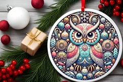 Round Christmas Ornament Sublimation|Clipart Product Image 1