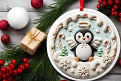 Round Christmas Ornament Sublimation|Clipart Product Image 1