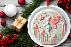 Round Christmas Ornament Sublimation|Clipart Product Image 1