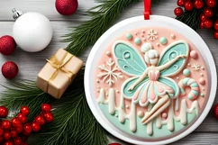 Round Christmas Ornament Sublimation|Clipart Product Image 1