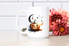 a Watercolor Style Simplistic Retro Halloween PNG Product Image 2
