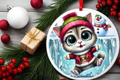 Round Christmas Ornament Sublimation|Clipart Product Image 1