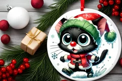 Round Christmas Ornament Sublimation|Clipart Product Image 1