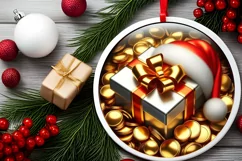 Round Christmas Ornament Sublimation|Clipart Product Image 2
