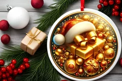 Round Christmas Ornament Sublimation|Clipart Product Image 2