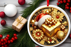 Round Christmass Ornament PNG Product Image 2