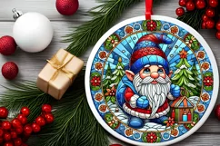 Round Christmas Ornament Sublimation|Clipart Product Image 1