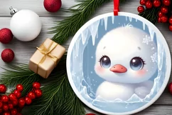 Round Christmas Ornament Sublimation|Clipart Product Image 2
