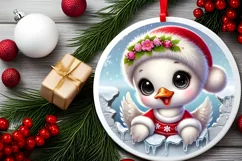 Round Christmas Ornament Sublimation|Clipart Product Image 1