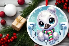 Round Christmas Ornament Sublimation|Clipart Product Image 1