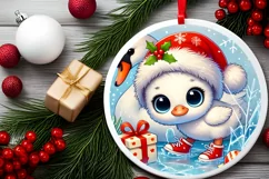 Round Christmas Ornament Sublimation|Clipart Product Image 1