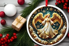Round Christmas Ornament Sublimation|Clipart Product Image 1