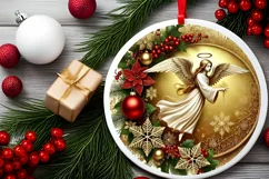 Round Christmas Ornament Sublimation|Clipart Product Image 1