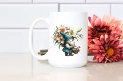 Small Gnome Carrying Lily Bouquet and Flower Basket | Product Image 2
