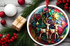Round Christmas Ornament Sublimation|Clipart Product Image 2