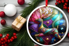 Round Christmas Ornament Sublimation|Clipart Product Image 2