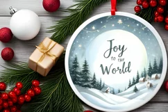 Christmas Scene with Joy to the World Sublimation PNG Product Image 2