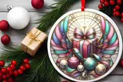 Round Christmas Ornament Sublimation|Clipart Product Image 2