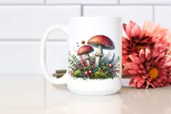Detailed Mushroom Watercolor Splash PNG Product Image 2