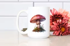 Detailed Mushroom Watercolor Splash PNG Product Image 2